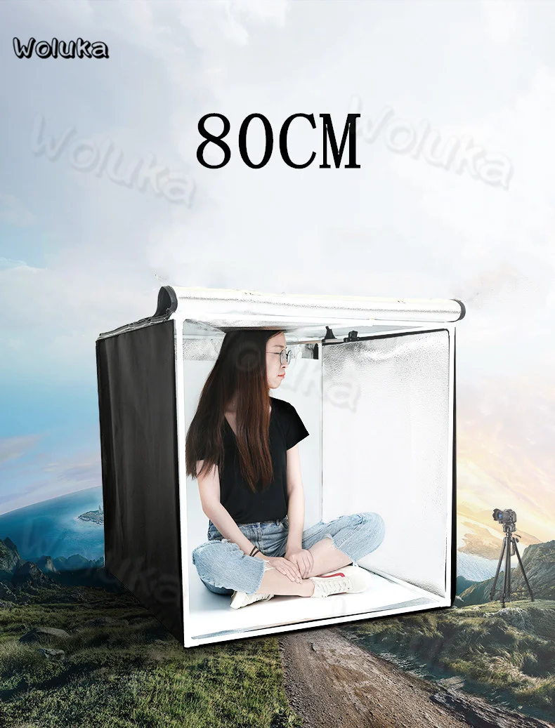 80 см LED фото фотостудии fotografia Портативный мини комплект фон для студийной