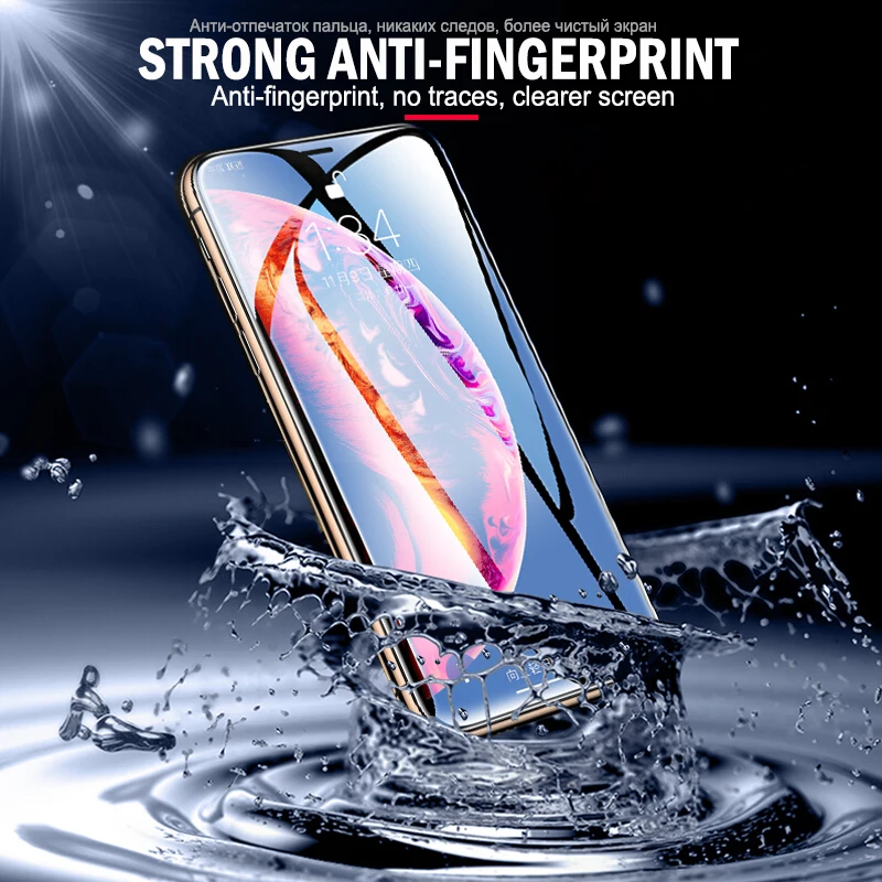 6D Полный закаленное стекло пленка для Apple iPhone X 10 Xs Max полный изогнутая Защитная
