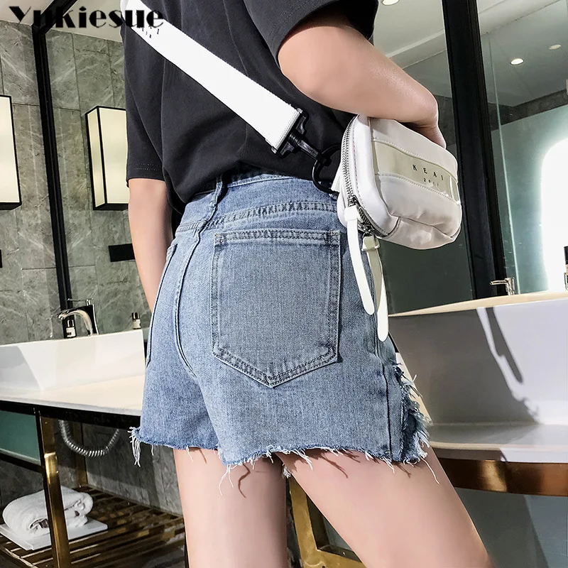 Летняя мини юбка джинсовая рваная пикантная Повседневная облегающая с