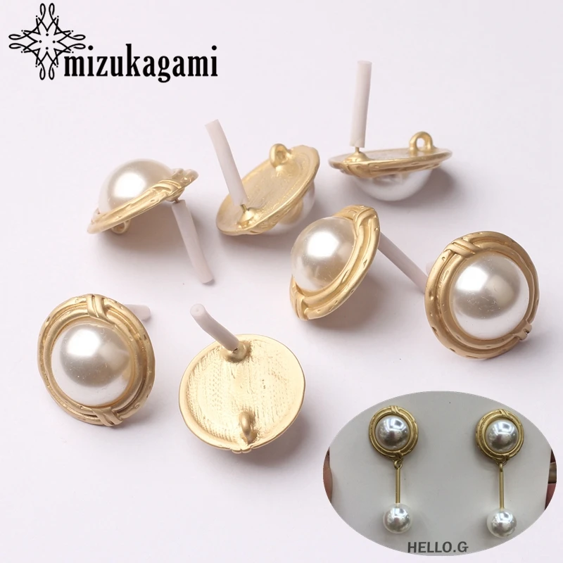 Позолоченный металлический искусственный жемчуг круглое основание разъем для