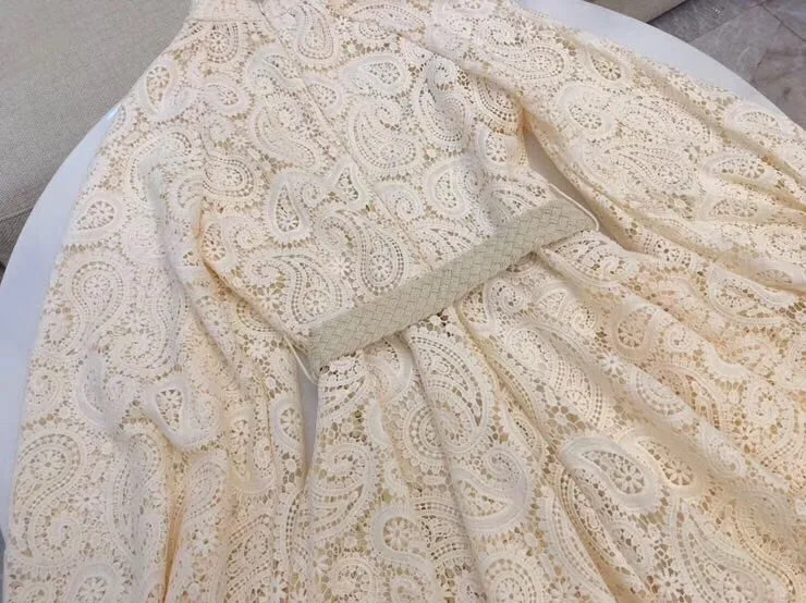 woman ladies fashion lace lantern long sleeve dress
