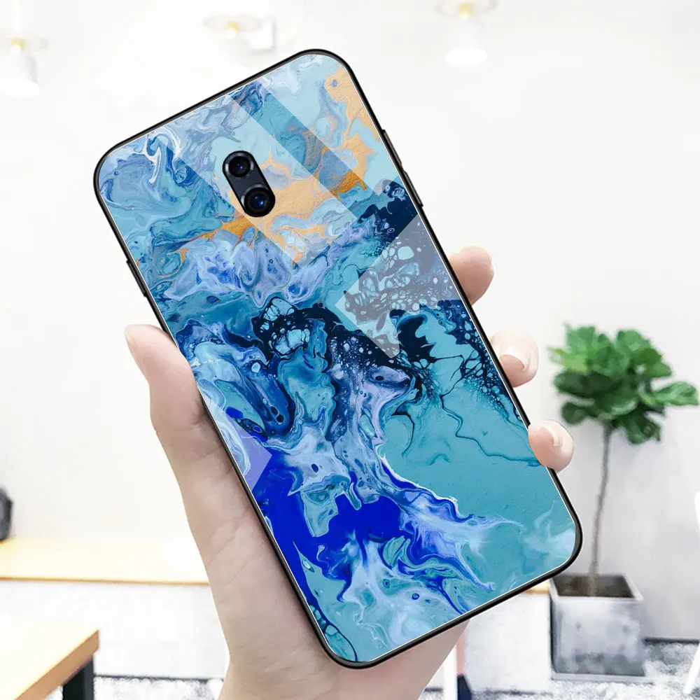 Мраморный чехол для Oppo F9 стекло на заднюю панель телефона R9 R9S R11 R11S Plus R17 R15 Pro Find X A7X