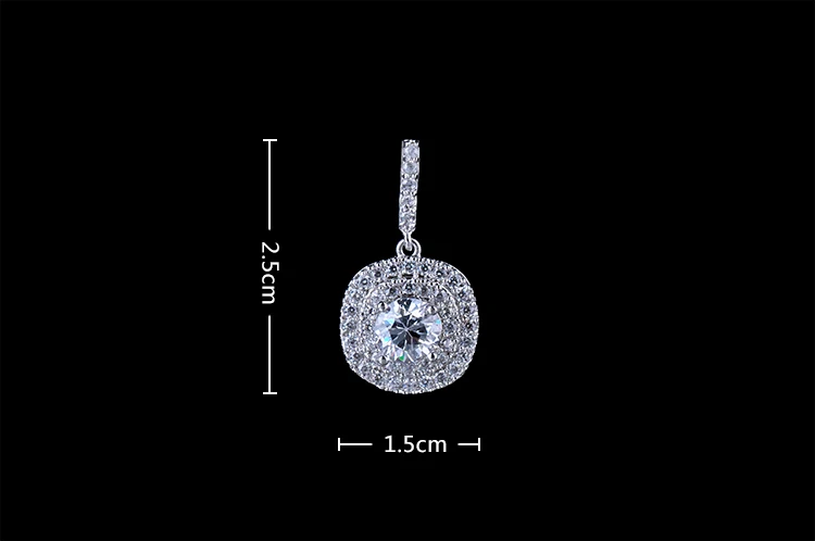 FIVE COLOR OPTIONS Brand Latest Design Glittering Cubic Zirconia Paved Halo Earrings Wedding Jewelry GLE3694 | Украшения и