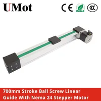 High speed belt drive linear guide 700mm stroke free shipping linear rail motion slide actuator module for CNC Robotic arm kit