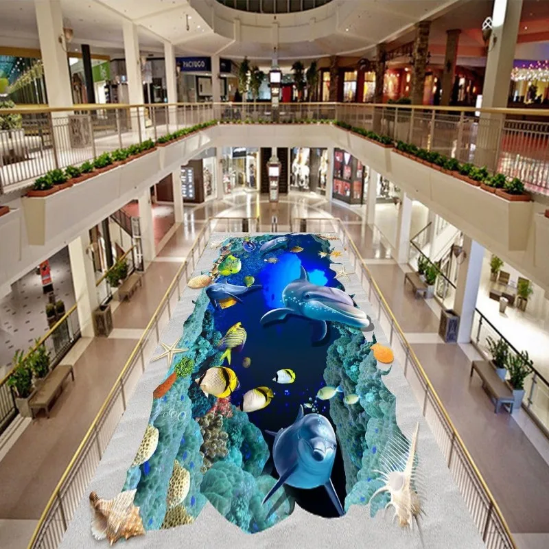 Бесплатная доставка 3D огромный подводный мир тропическая Рыбка для ванной кухни