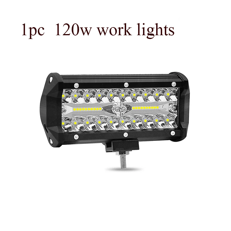 1pcs 120w car lamp Автомобильная Рабочая лампа, головной светильник s, потолочный светильник, Автомобильный светодиодный светильник, 12 В, 60 Вт, 120 Вт, 180 Вт, 240 Вт, 300 Вт, авто, высокая яркость, вспомогательная лампа - Цвет: 1pcs 120w car lamp