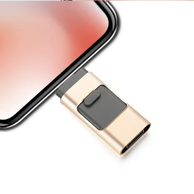 Gold 64 Гб USB флеш-накопитель для iPhone Memory Stick 32 Гб 16 Гб 64 Гб USB 3,0 Флешка Lightning Memory Stick для iPhone iPad iPod Android - Цвет: Gold