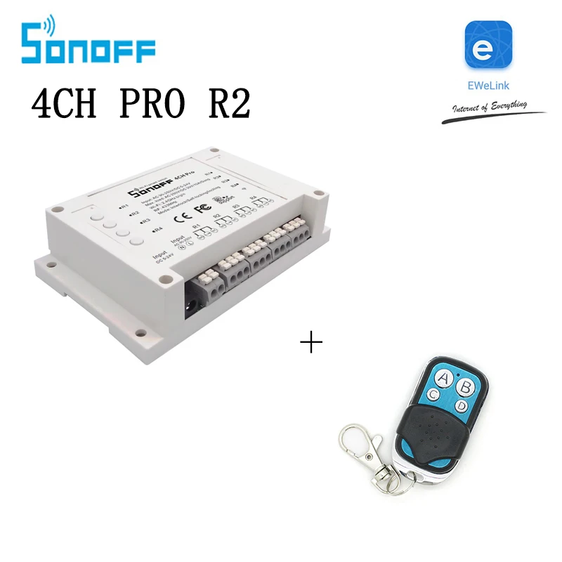 Sonoff 4CH Pro R2 4 канала Wi Fi Smart Switch 433 мГц РФ дистанционного Wifi освещение Коммутатор