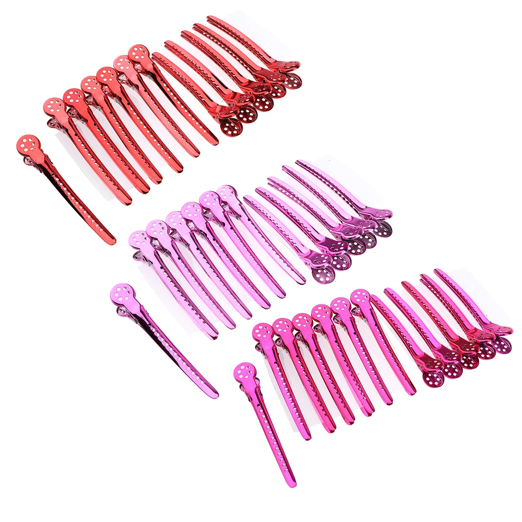 

36 Pieces Duck Bill Hair Clips Metal Alligator Curl Clips Sectioning Clips with Multi Holes