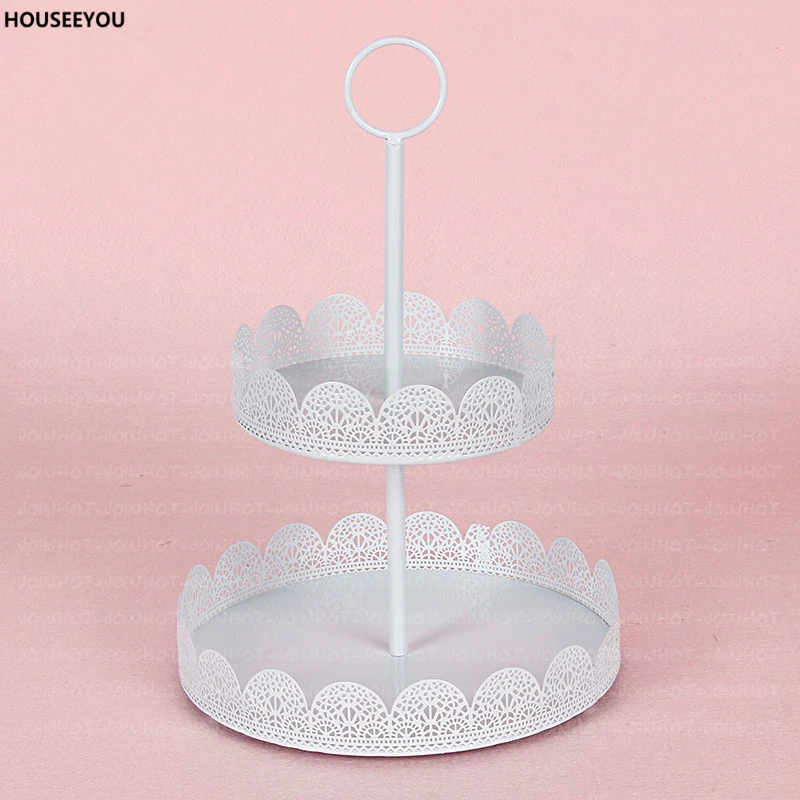 2 яруса поднос для печенья белая кружевная искусственная кожа украшение торта на