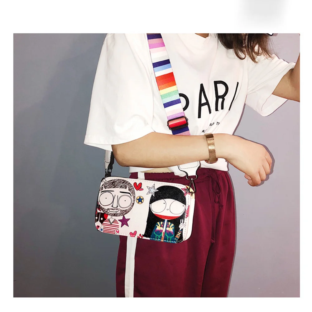 Женская сумка-мессенджер винтажная с принтом в виде каракулей для танцев 2018 |