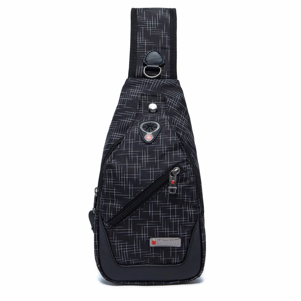 

Мужская нагрудная сумка, многофункциональная, водонепроницаемая, повседневная, из ткани Оксфорд