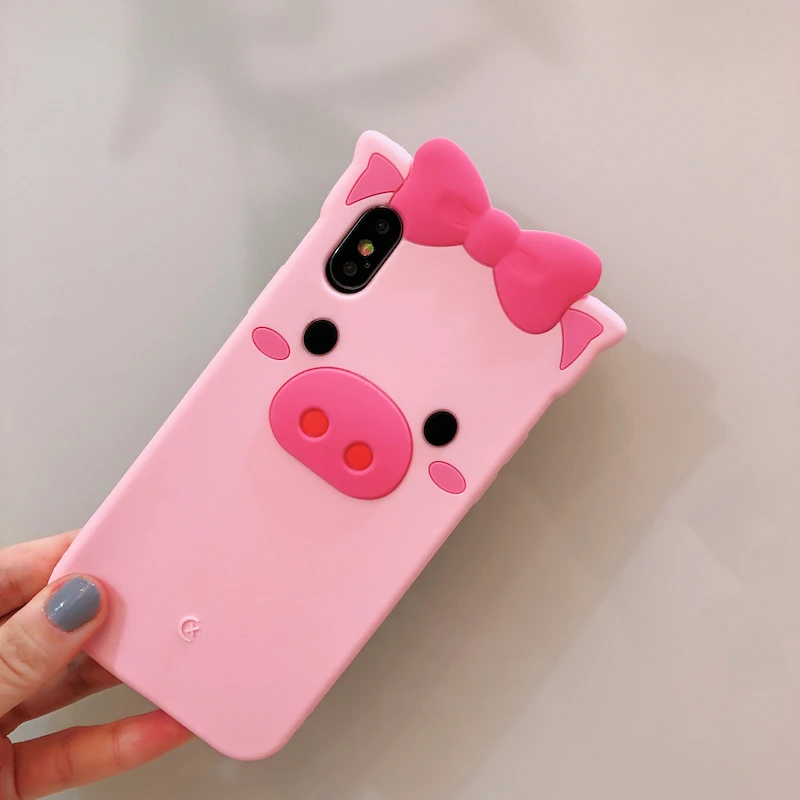 Q UNCLE 3D Cartoon Pink Cute Pigs Soft Silicone Phone Back Cover Case for Samsung Galaxy J2 J7 Prime J710 A7 A8 C7 |