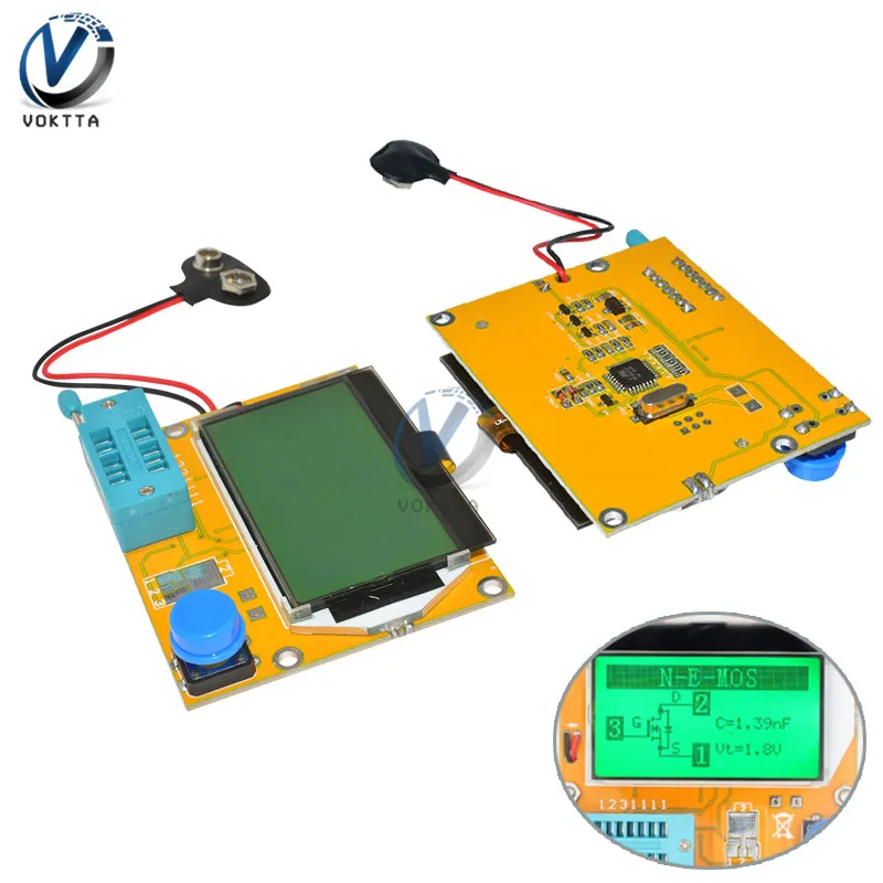 V2.68 ESR-T4 Mega328 цифровой Транзистор тестер Диод Триод Емкость ESR метр для MOSFET/PNP/NPN LCR 12864 ЖК-экран тестер - Цвет: without case