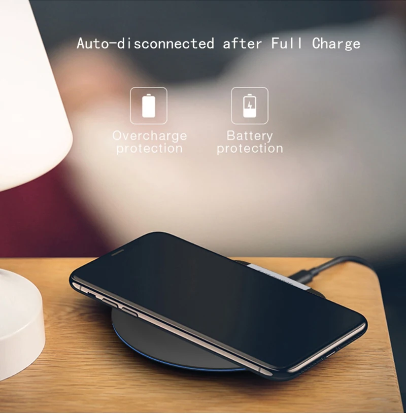 Беспроводное зарядное устройство Qi10W для мобильных телефонов для iPhone X / XS Max XR 8 Plus Samsung S9 S10 Note 9 8