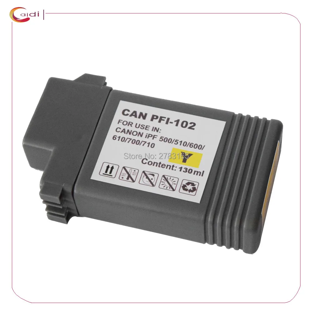 1 шт. совместимый PFI-102 Canon Желтый чернильный бак для imagePROGRAF iPF500 iPF600 iPF700 принтеров |