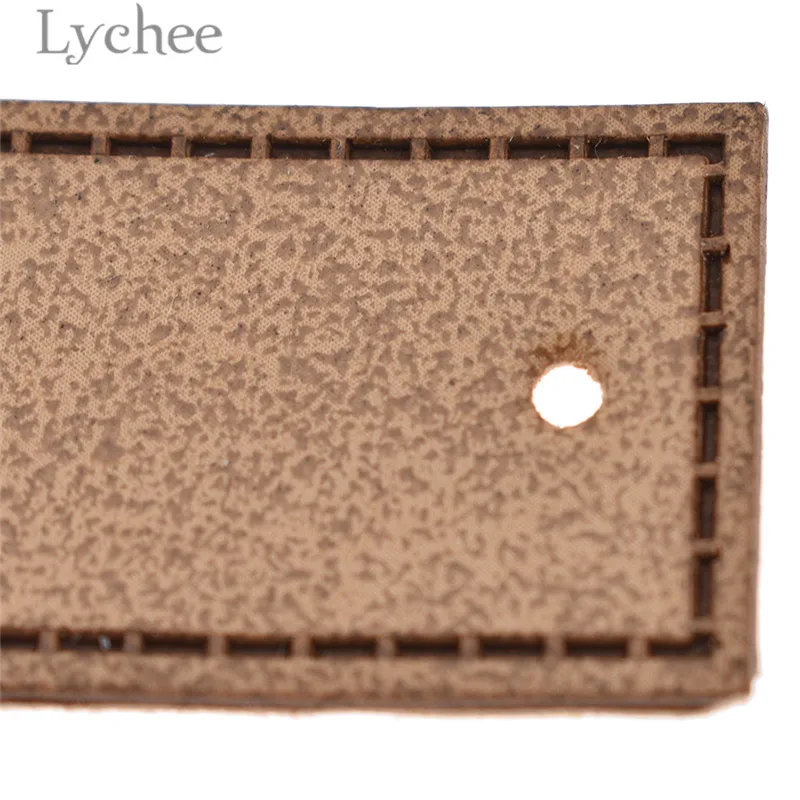 Lychee 20 шт винтажный натуральный Стиль квадратные ПУ кожаные ярлыки и этикетки ярлыки с тиснением для одежды сумки DIY Швейные аксессуары