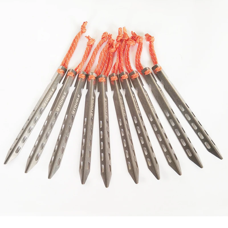 YOUGLE 16 см Титан ультра легкие очки из сплава высокой прочности V палатка колышки