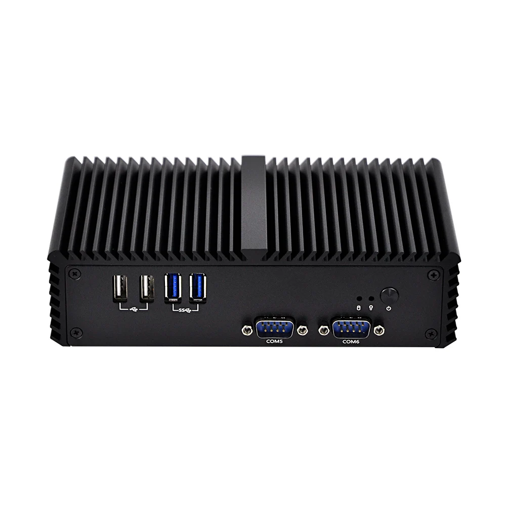 Qotom Мини ПК Q301P Q330PY процессор Celeron i3 двойная Lan 6 USB COM RS232 RS485 безвентиляторный киоск