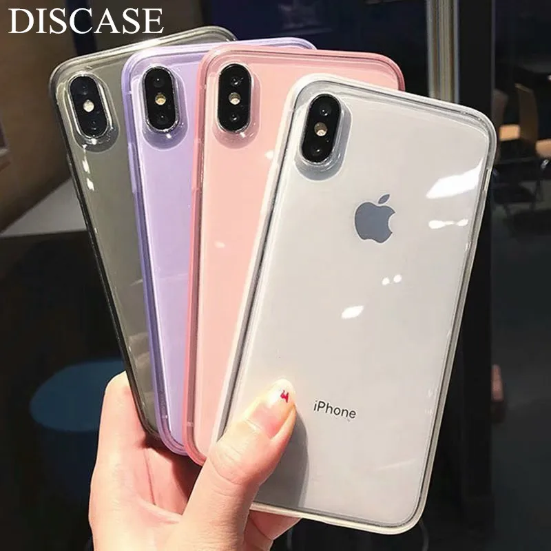 Антиударные Нескользящие простые Чехлы DISCASE для iPhone XS Max XR X 6 6s 7 8 Plus Горячая