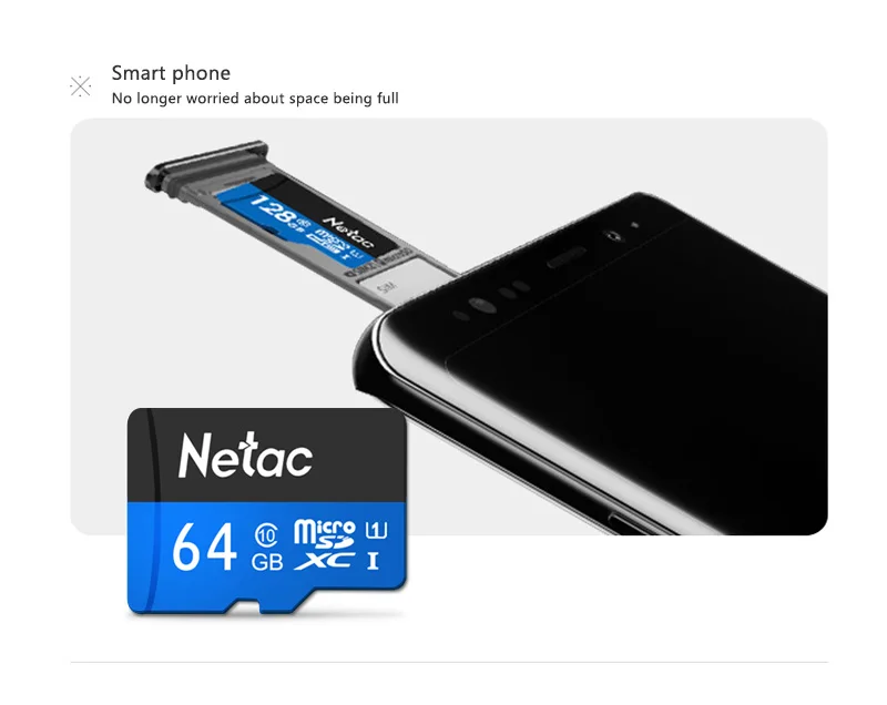 Netac Micro SD карта P500 класс 10 16 ГБ 32 ГБ 64 Гб карта памяти C10 Mini SD карта SDHC SDXC UHS-I TF карта для смартфонов/ТВ