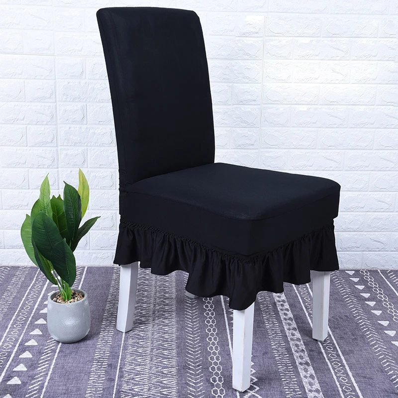 Однотонная юбка чехлы для обеденного стула эластичные спандекс черные винно