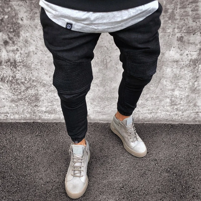 

2019 New Fashion skinny jeans men Stretch Men Jeans Retro Worn out Hip Hop Joggers For Men Summer Pluse size C1315
