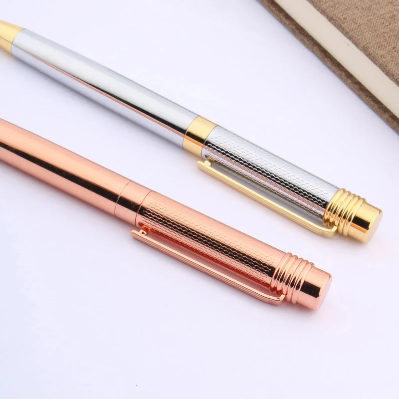 1pc office gift fashion popular metal classic Circles rose golden Ballpoint pen | Канцтовары для офиса и дома