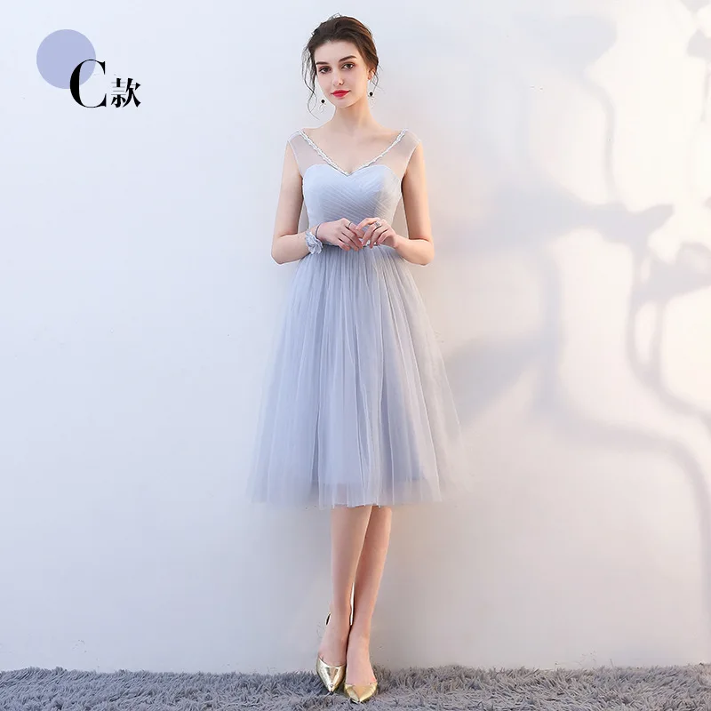 Light Grey C Roayl Синие атласные платья свидетельницы длинное Формальное свадебное платье выпускного вечера отражающее платье robe de soiree vestido de noiva женское платье - Цвет: Light Grey C