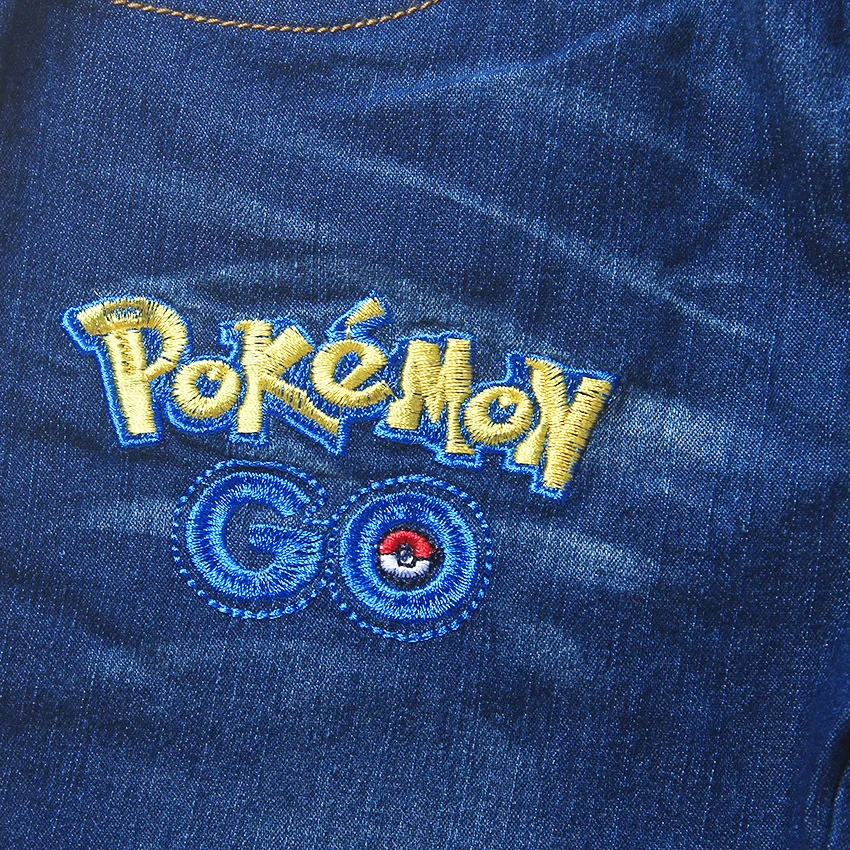 Детские джинсы с героями мультфильмов pokemon go повседневные шорты из чистого