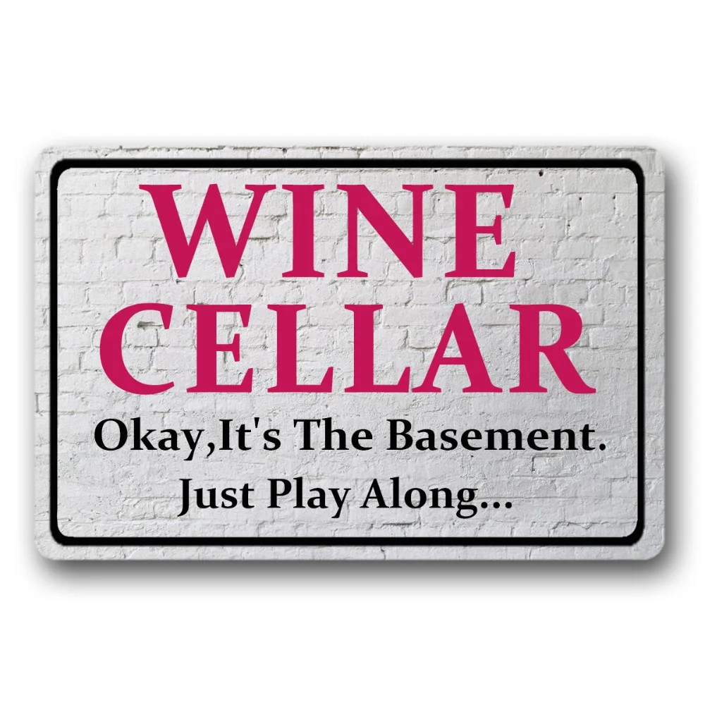 

Entrance Floor Mat Non-slip Wine Cellar Okay,It's Door Mat Outdoor Indoor Rubber Mat Non-woven Fabric Top 15.7x23.6 Inch