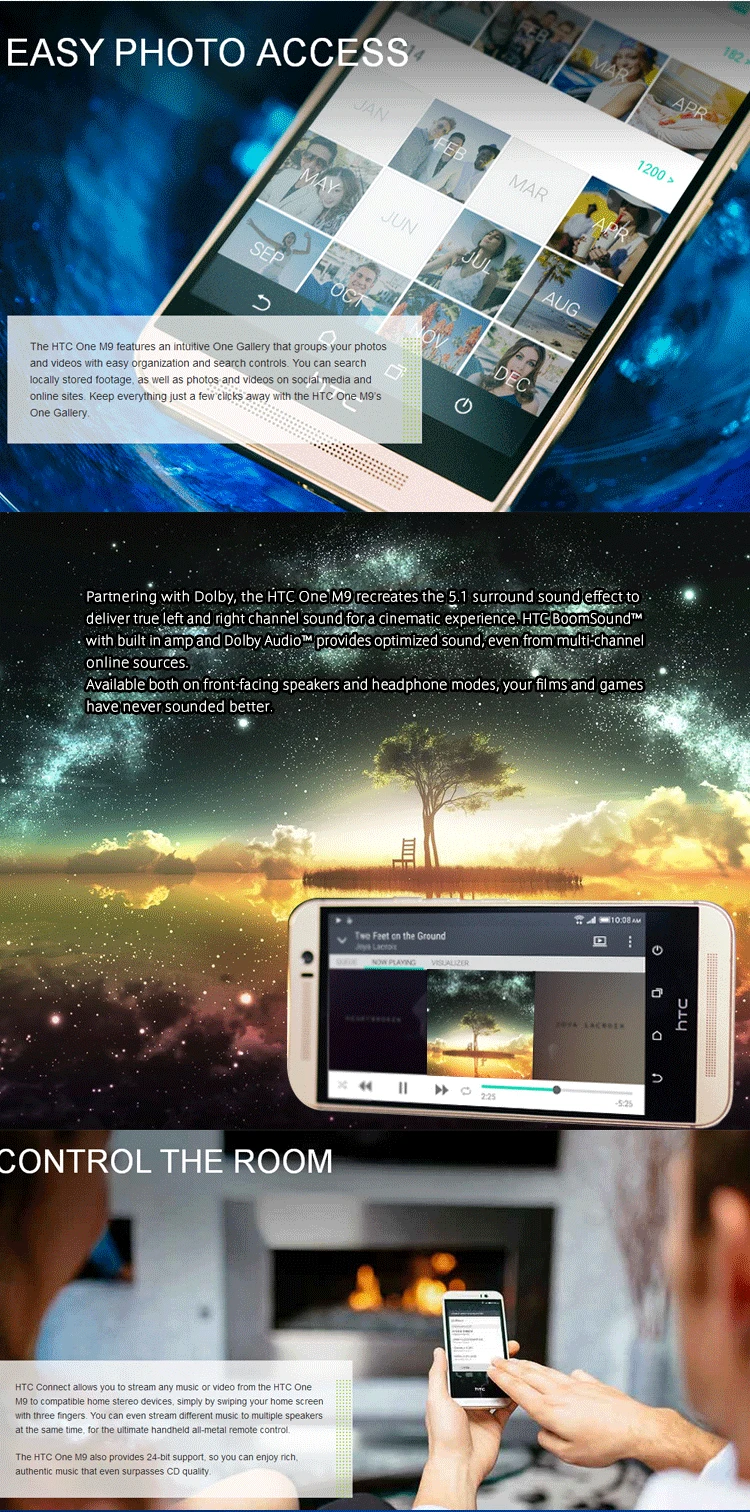 СПРИНТ версия htc One M9 4G LTE мобильный телефон Восьмиядерный 3 ГБ ОЗУ 32 Гб ПЗУ 5,0 дюймов 1920x1080 задняя камера 20МП мобильный телефон