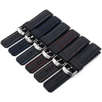 silicone strap mens watch accessories pin buckle 22mm outdoor sports waterproof watch with female rubber strap watch band