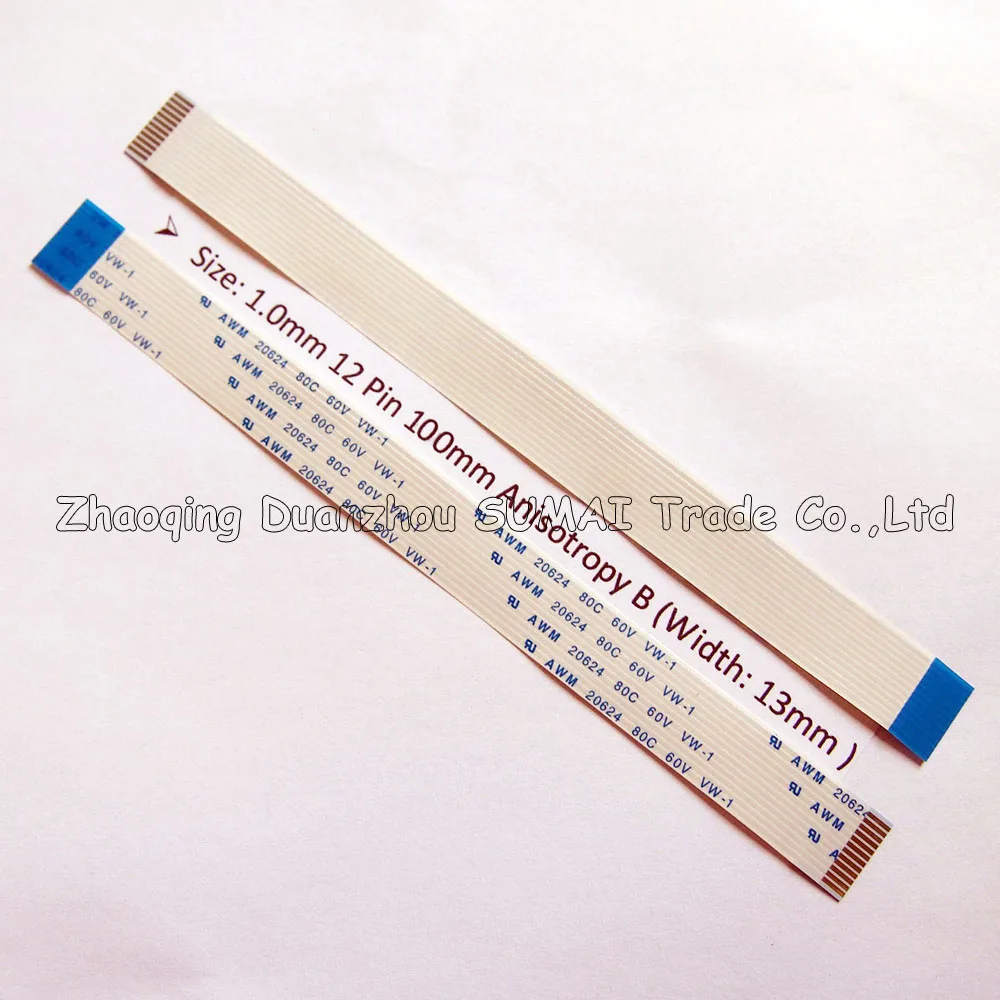 12 pin FFC/FPC Гибкий плоский кабель 1 0 мм Шаг 100 Isotropy A или Anisotropy B AWM 20624 80C 60V VW-1 |