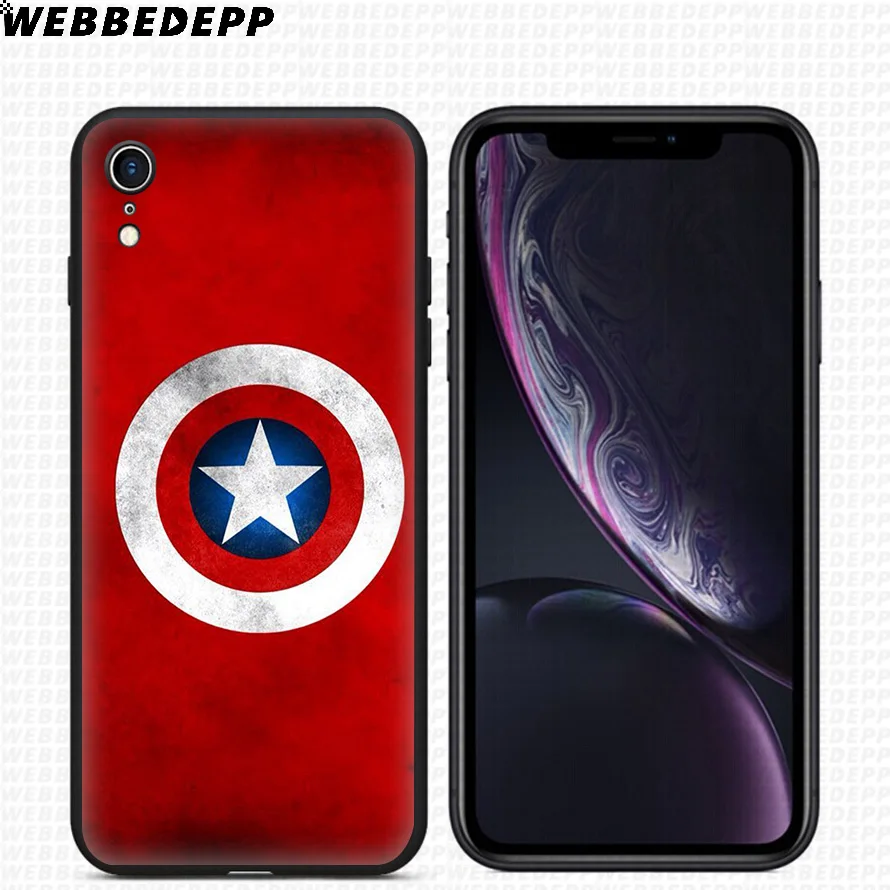 WEBBEDEPP Captain America Caps Мягкий силиконовый чехол для iPhone 11 Pro Xr Xs Max X или 10 8 7 6 6S Plus 5 5S SE Case |