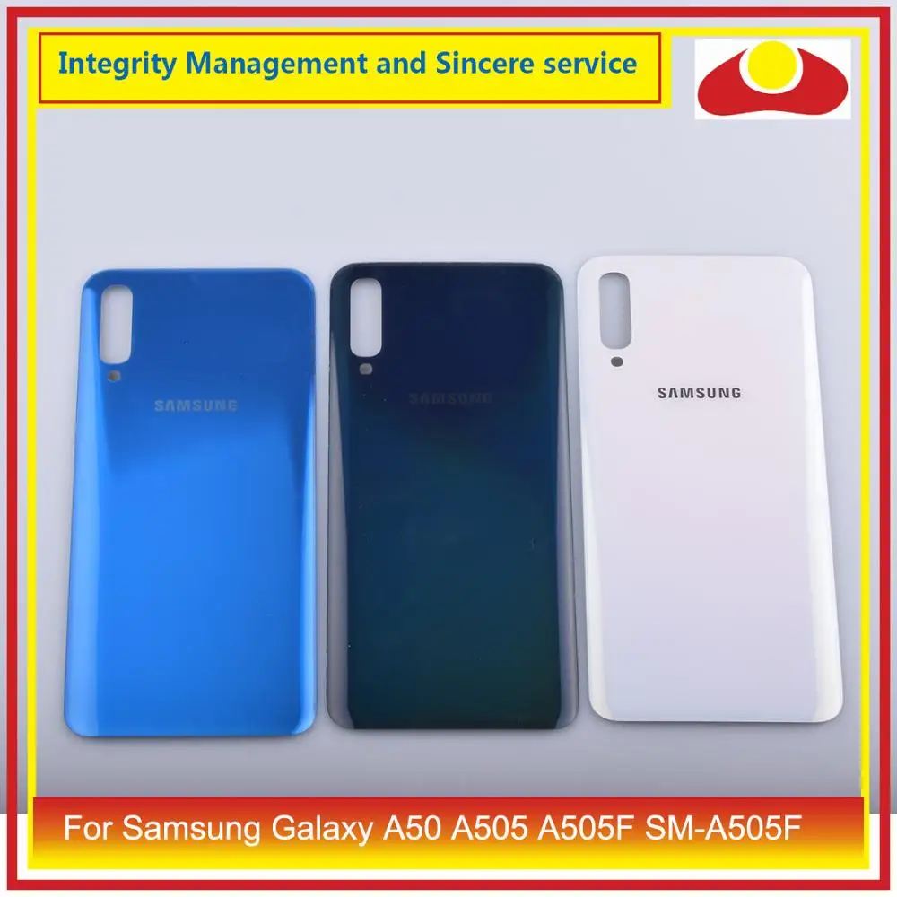 10 шт./лот для Samsung Galaxy A50 A505 A505F SM корпус батарейный отсек Задняя стеклянная крышка