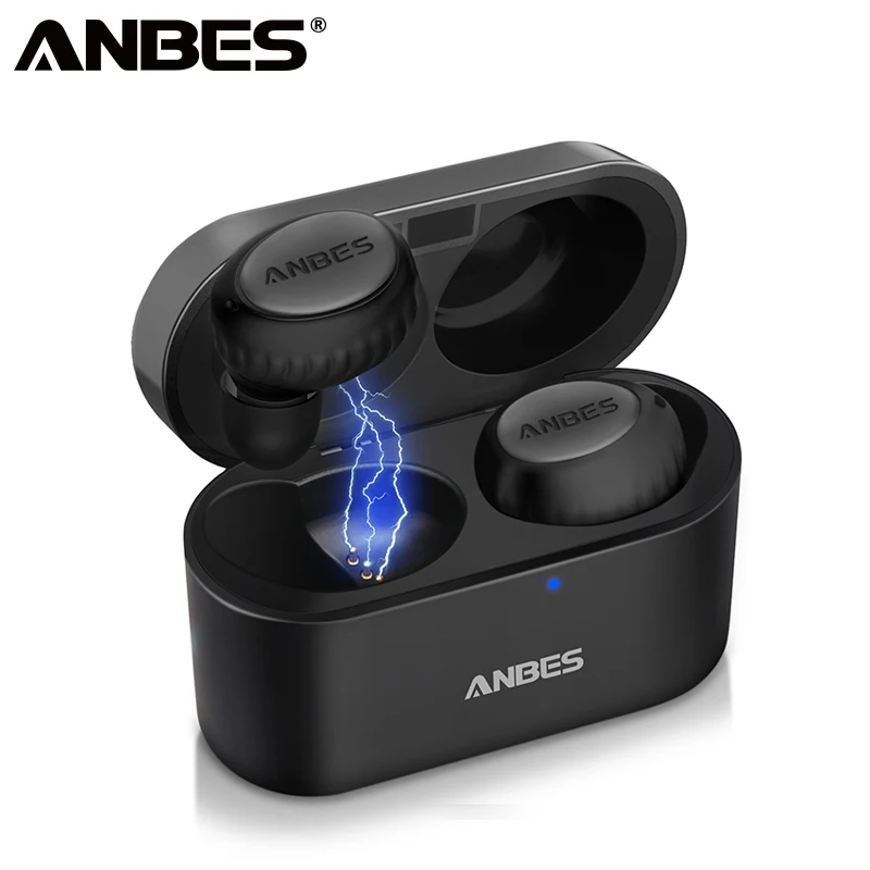 ANBES наушники-вкладыши TWS с V5.0 Bluetooth наушники Беспроводной стерео отличной низкой