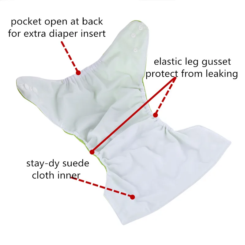 Внутренняя ткань замша детские карманные тканевые пеленки водонепроницаемые PUL