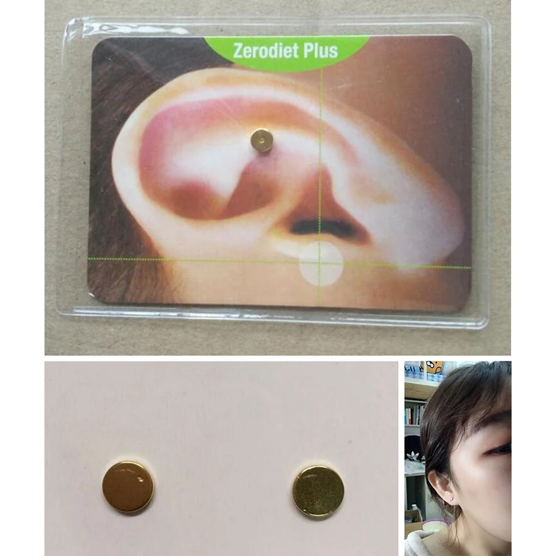 1 Pair Safety Healthy Slimming Auricular Therapy Ear Massager Earrings Stone Needle Weight Loss Magnetic Stud | Украшения и