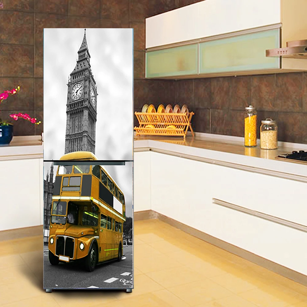 HD Печать знаменитый город уличный плакат ПВХ водонепроницаемый весь холодильник