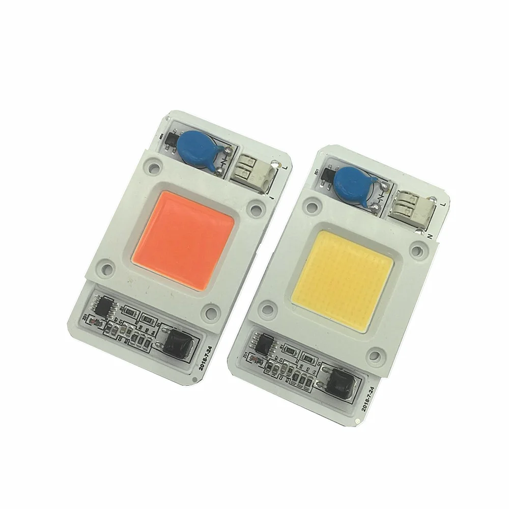 10 шт. AC220V LED растительный рост 50 Вт полный спектр 380-840nm розовый и белый COB для