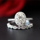 Женское кольцо с муассанитом, обручальное кольцо с овальной огранкой, 14 к, 8 х6 мм, 1,5 карат