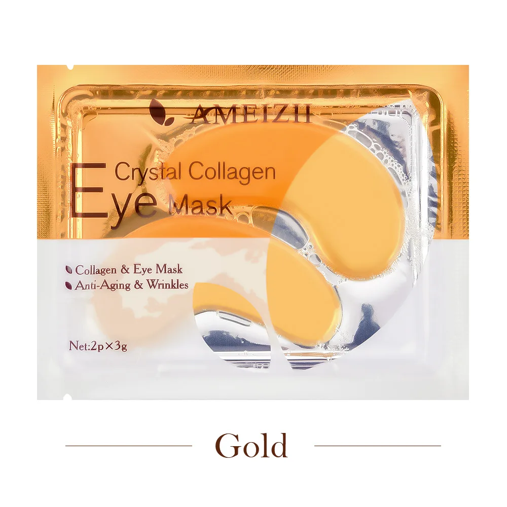 Ameizii Золотая маска для глаз с кристаллами и коллагеном, гидрогелевые патчи для глаз под глазами, гель для удаления темных кругов, отбеливающая маска для лица - Цвет: 1pair gold