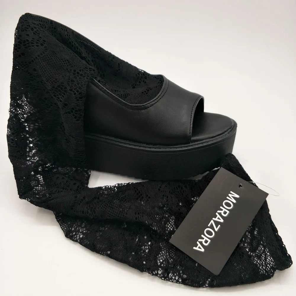 

MORAZORA Height increasing high heels shoes in summer over the knee boots fashion sexy lady platform cool boots size 34-43