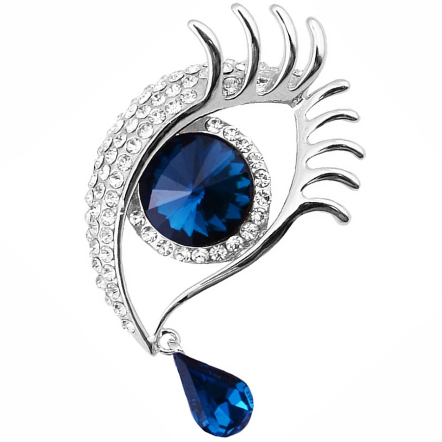 Charming Crystal Scarf Collar Pins Brooch Rhinestone Evil Eye Brooches Pin Jewelry For Women Accessories XZ057 |