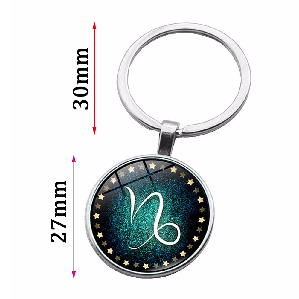 12 созвездий брелок для ключей Созвездие Знак зодиака Подвеска Libra Aries Leo стекло
