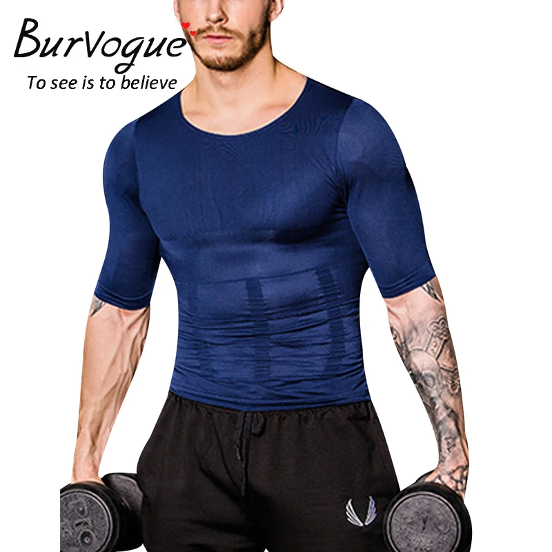 Burvogue Для мужчин для похудения белье талии Cincher корсет Shaper жилет сжатия короткий