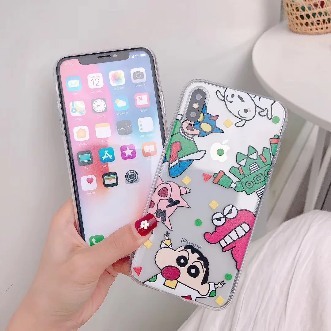 Япония милый аниме Ультрамен Crayon Shinchan Телефон чехол для iPhone 7 8 6 6S Plus X XS MAX XR