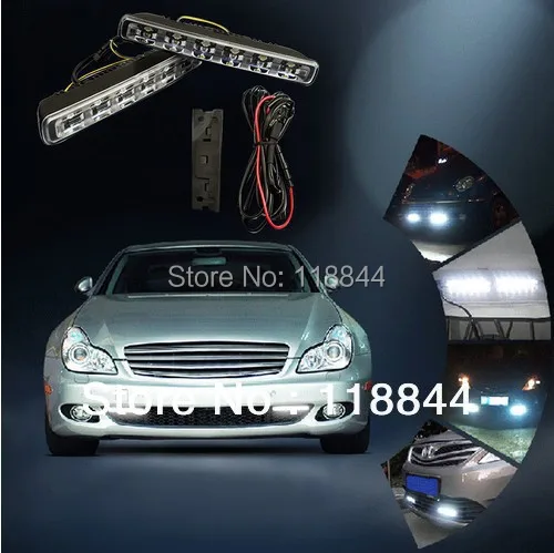 

2PCS 6 LED 12W High & Low Beam Car Truck DRL Daytime Running Lights Day Driving Fog Universal Light White Free Shipping