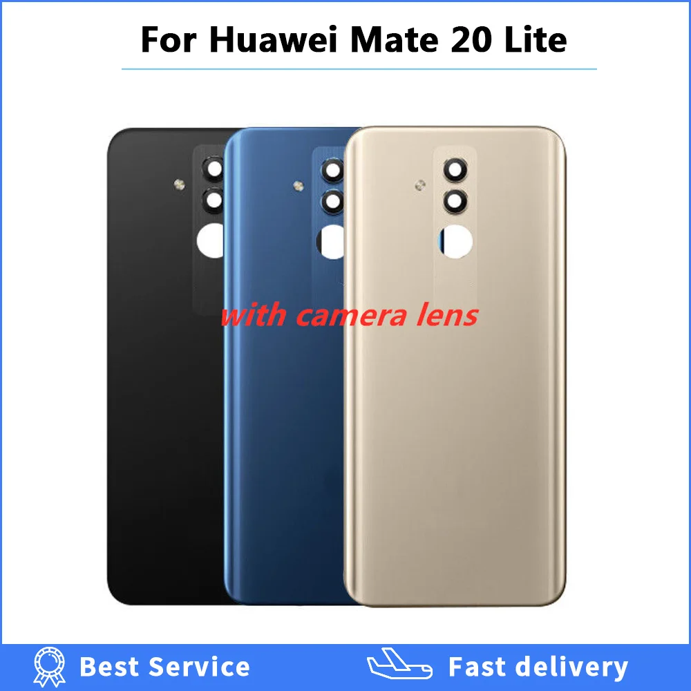 Задняя стеклянная панель для Huawei Mate 20 Lite Корпус задней двери с объективом камеры